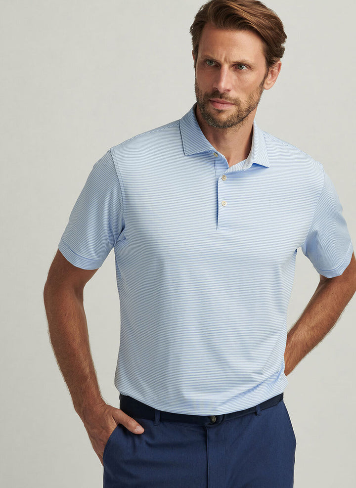 Peter Millar Highlands Performance Jersey Polo: Pale Blue