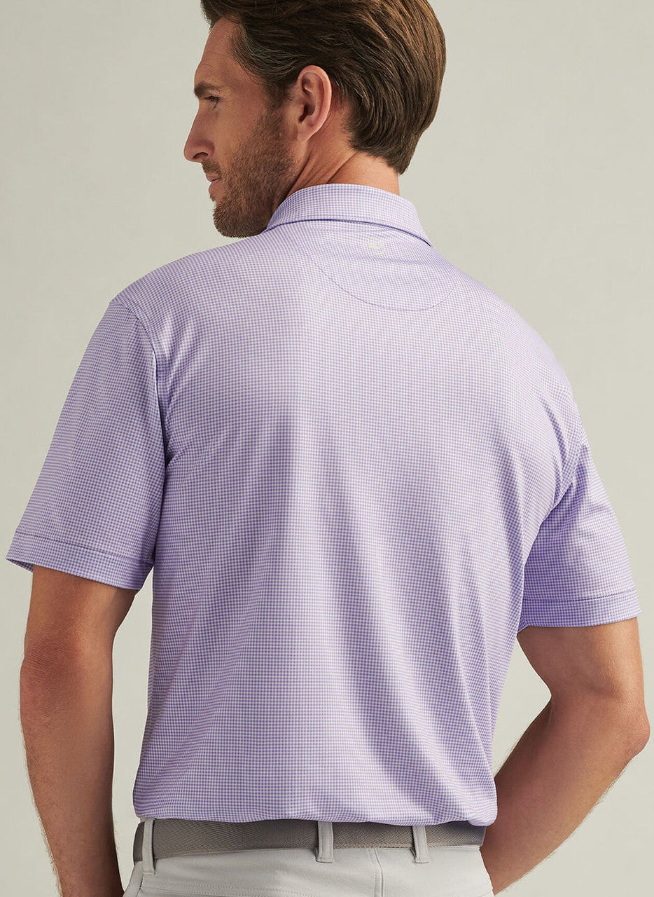 Peter Millar Gingham Performance Jersey Polo: Ultra Violet