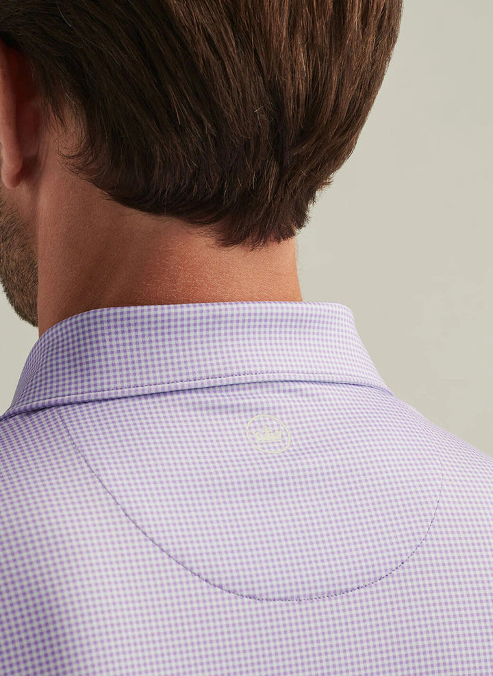 Peter Millar Gingham Performance Jersey Polo: Ultra Violet