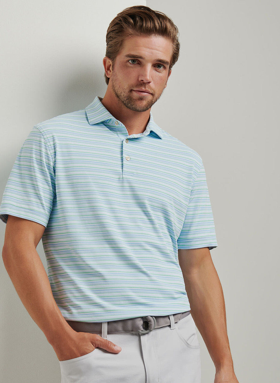 Peter Millar Atrium Performance Jersey Polo: Pale Blue