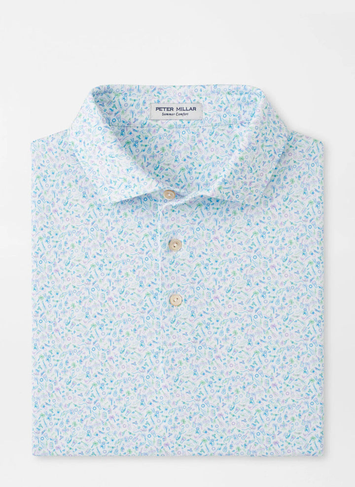 Peter Millar Island Jammin' Performance Jersey Polo: White