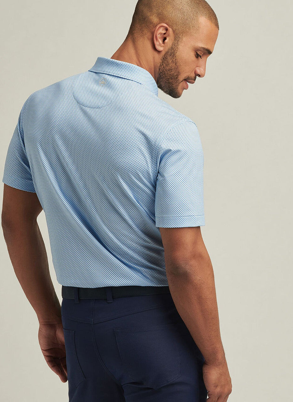 Peter Millar Phoenix Performance Jersey Polo: White/Sailor Blue