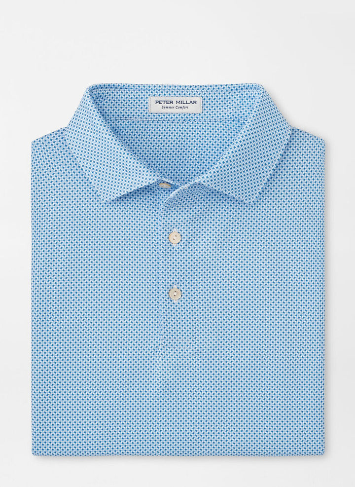 Peter Millar Phoenix Performance Jersey Polo: White/Sailor Blue