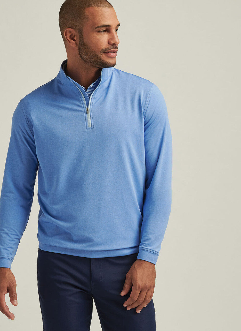 Peter Millar Perth Mélange Performance Quarter-Zip: Blue Sea