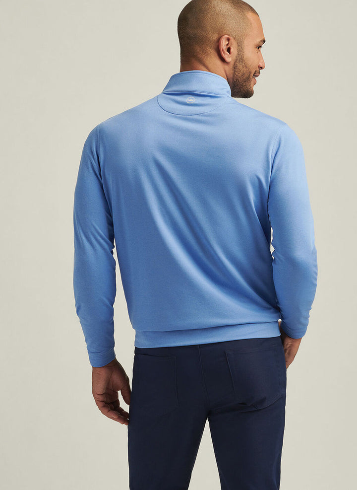 Peter Millar Perth Mélange Performance Quarter-Zip: Blue Sea