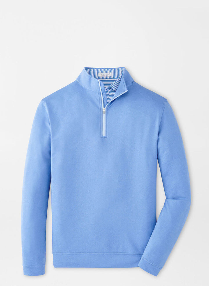 Peter Millar Perth Mélange Performance Quarter-Zip: Blue Sea