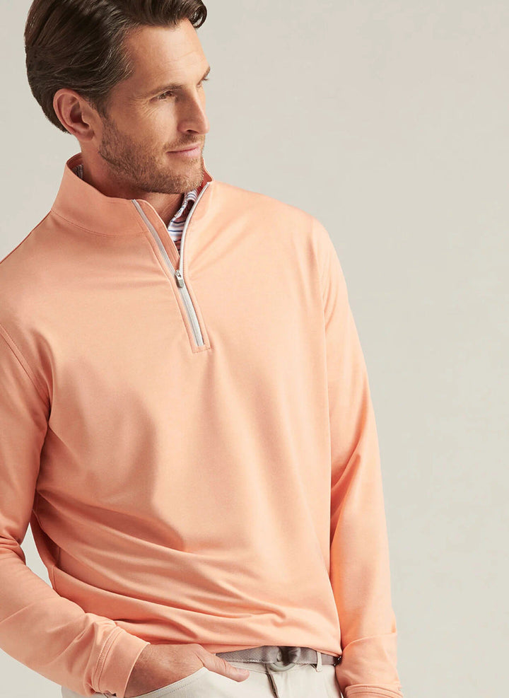 Peter Millar Perth Mélange Performance Quarter-Zip: Papaya