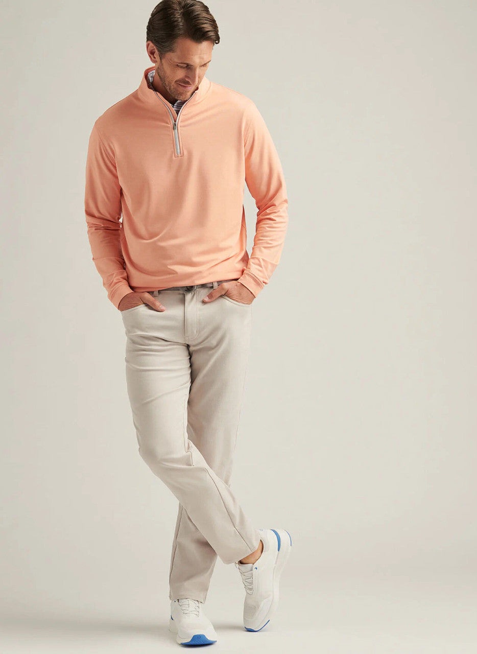 Peter Millar Perth Mélange Performance Quarter-Zip: Papaya