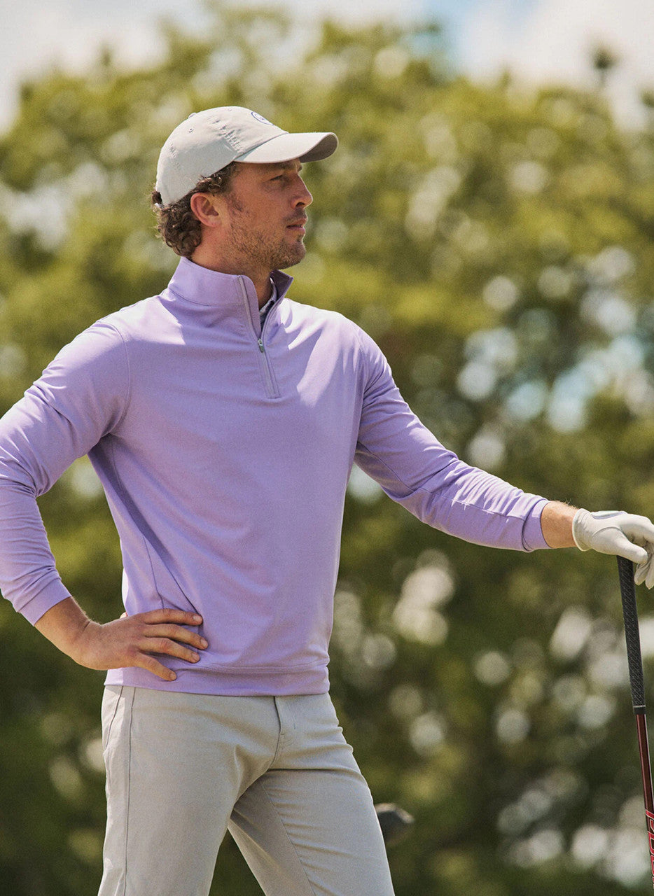 Peter Millar Perth Mélange Performance Quarter-Zip: Ultra Violet