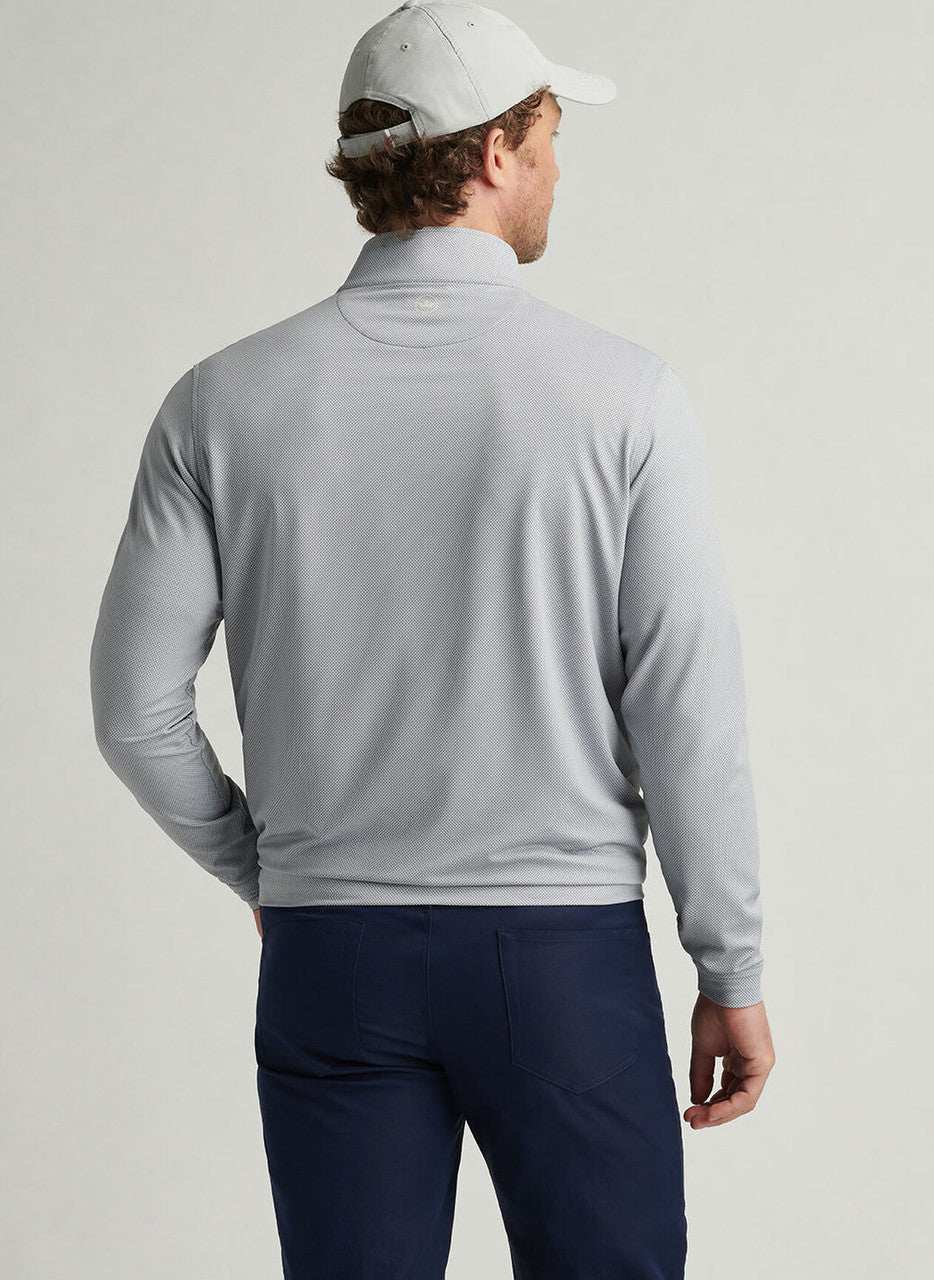 Peter Millar Perth Birdseye Performance Quarter-Zip: Gale Grey