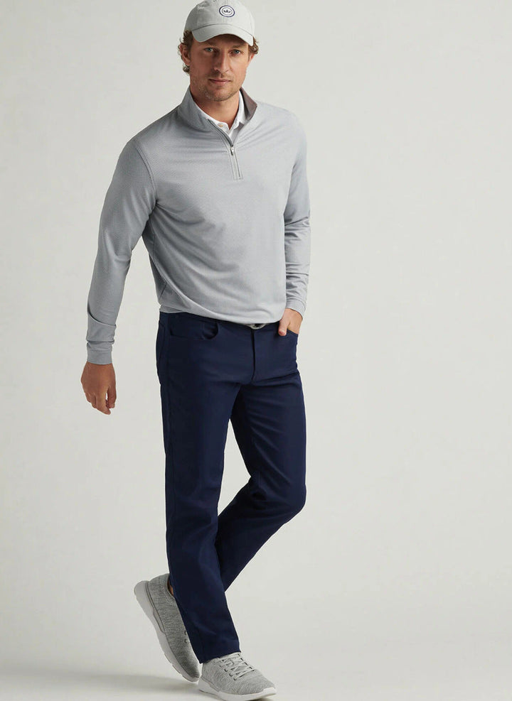 Peter Millar Perth Birdseye Performance Quarter-Zip: Gale Grey