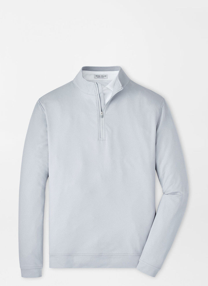 Peter Millar Perth Birdseye Performance Quarter-Zip: Gale Grey