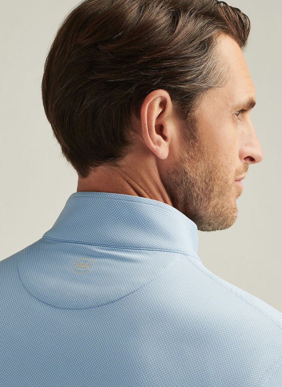 Peter Millar Perth Birdseye Performance Quarter-Zip: Pale Blue