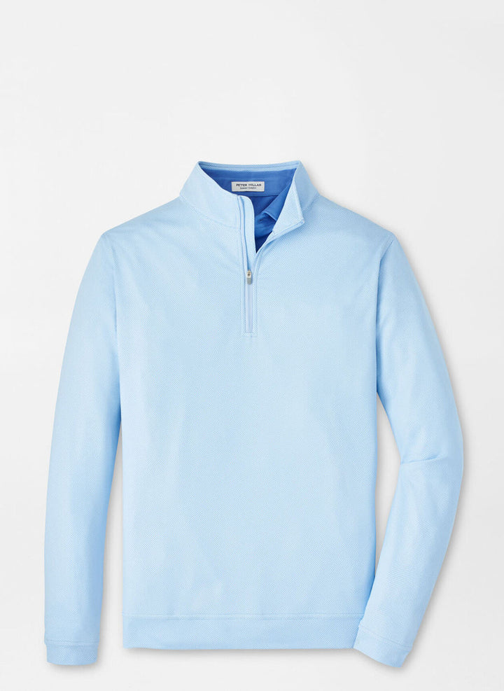 Peter Millar Perth Birdseye Performance Quarter-Zip: Pale Blue