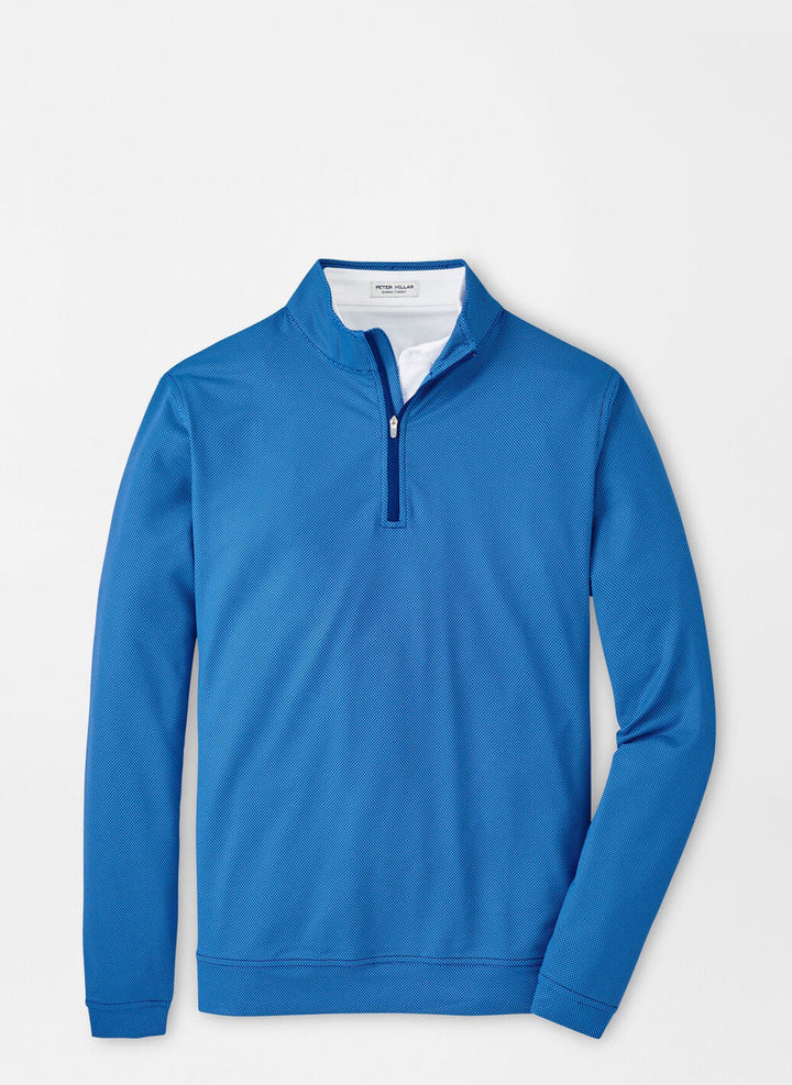 Peter Millar Perth Birdseye Performance Quarter-Zip: Sport Navy