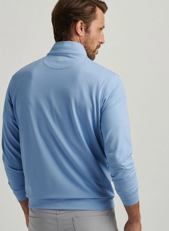 Peter Millar Perth Cross-Hatch Performance Quarter-Zip: Blue Fade