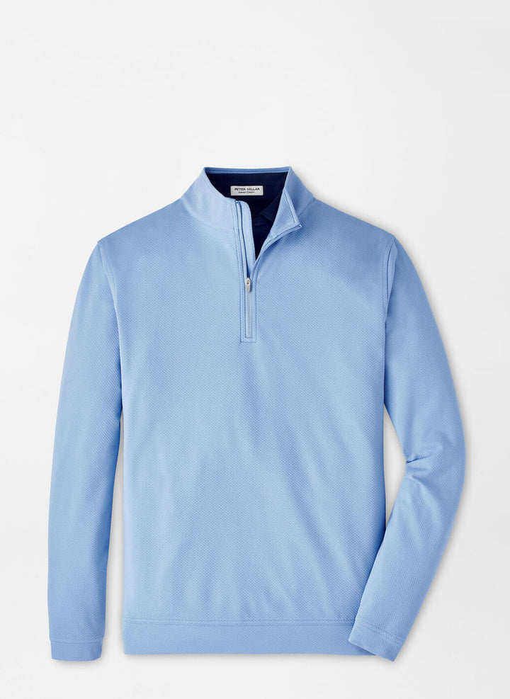 Peter Millar Perth Cross-Hatch Performance Quarter-Zip: Blue Fade