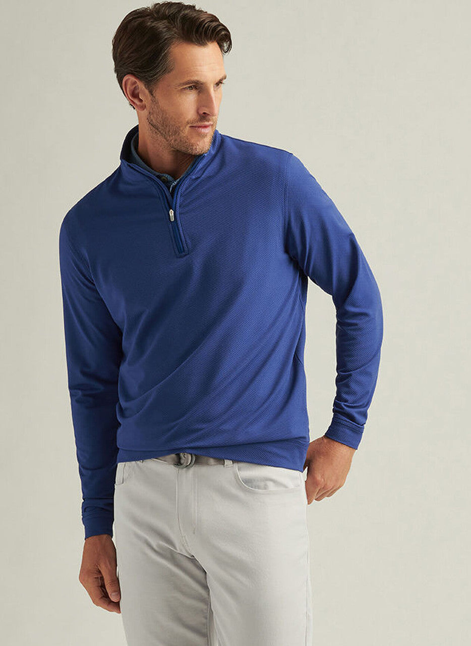 Peter Millar Perth Cross-Hatch Performance Quarter-Zip: Sport Navy