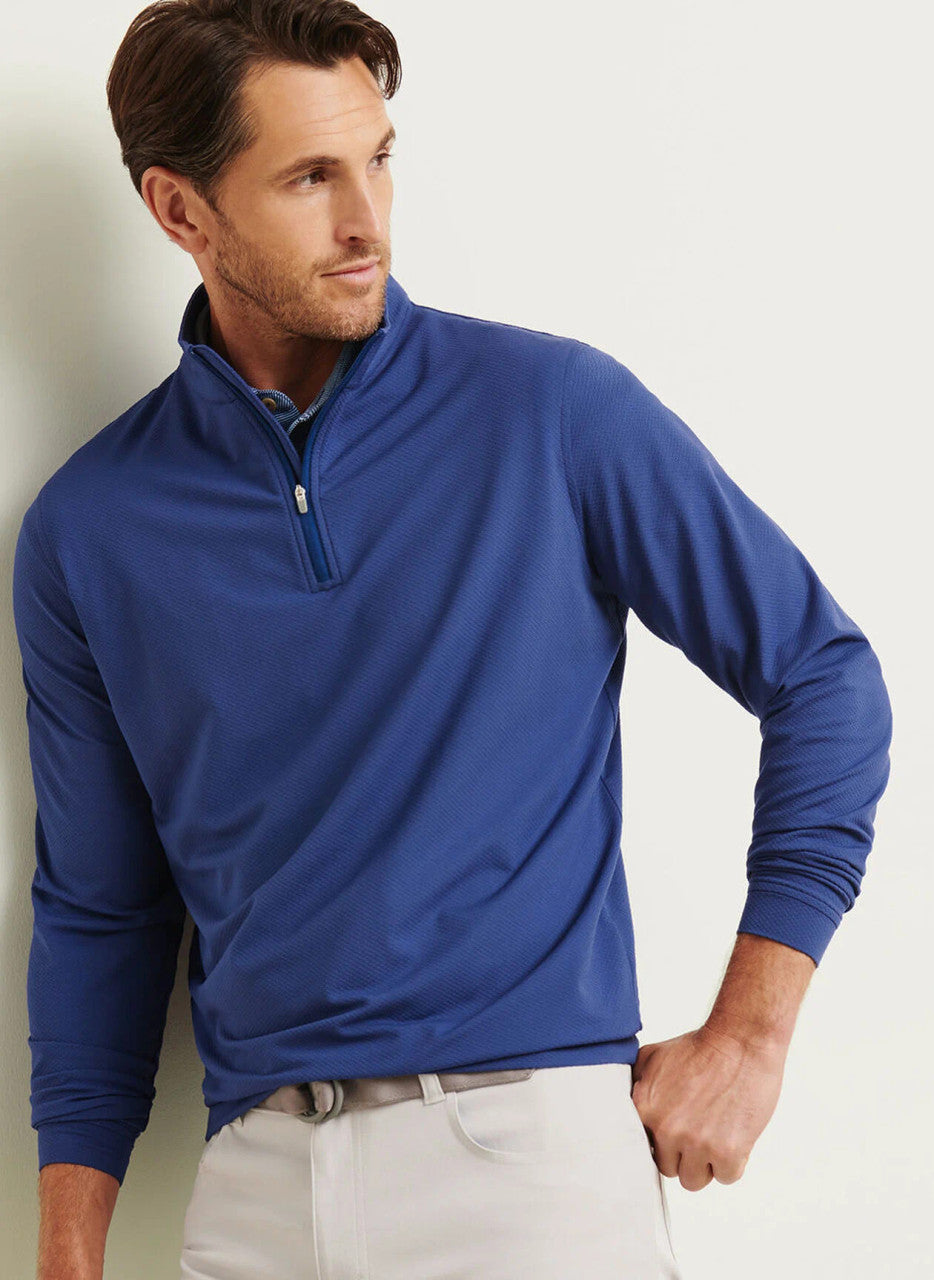 Peter Millar Perth Cross-Hatch Performance Quarter-Zip: Sport Navy