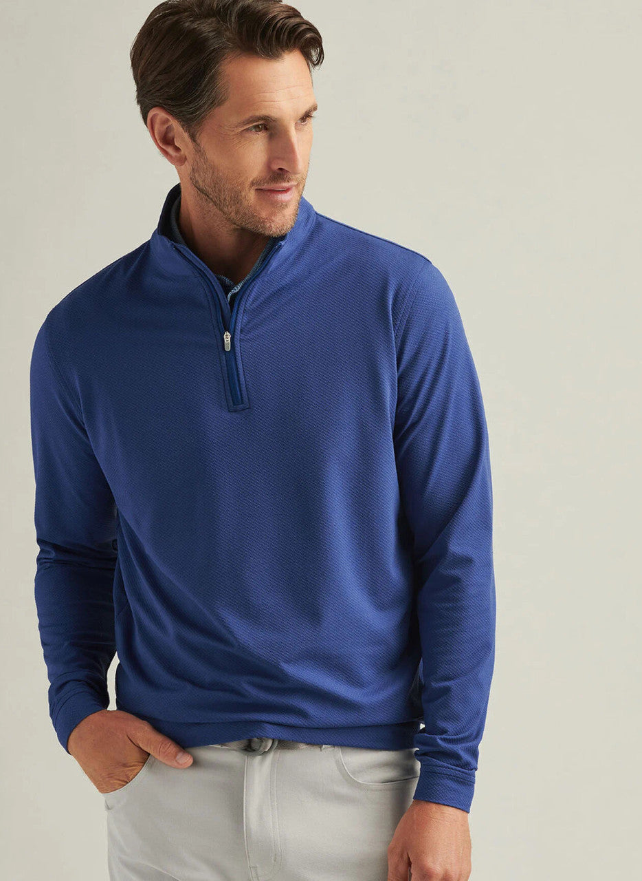 Peter Millar Perth Cross-Hatch Performance Quarter-Zip: Sport Navy