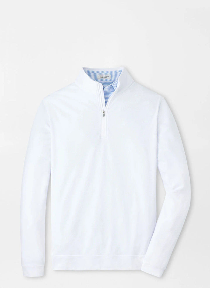 Peter Millar Perth Cross-Hatch Performance Quarter-Zip: White