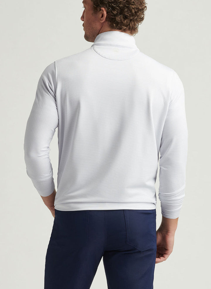 Peter Millar Perth Sugar Stripe Performance Quarter-Zip: British Grey