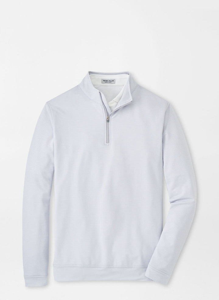 Peter Millar Perth Sugar Stripe Performance Quarter-Zip: British Grey