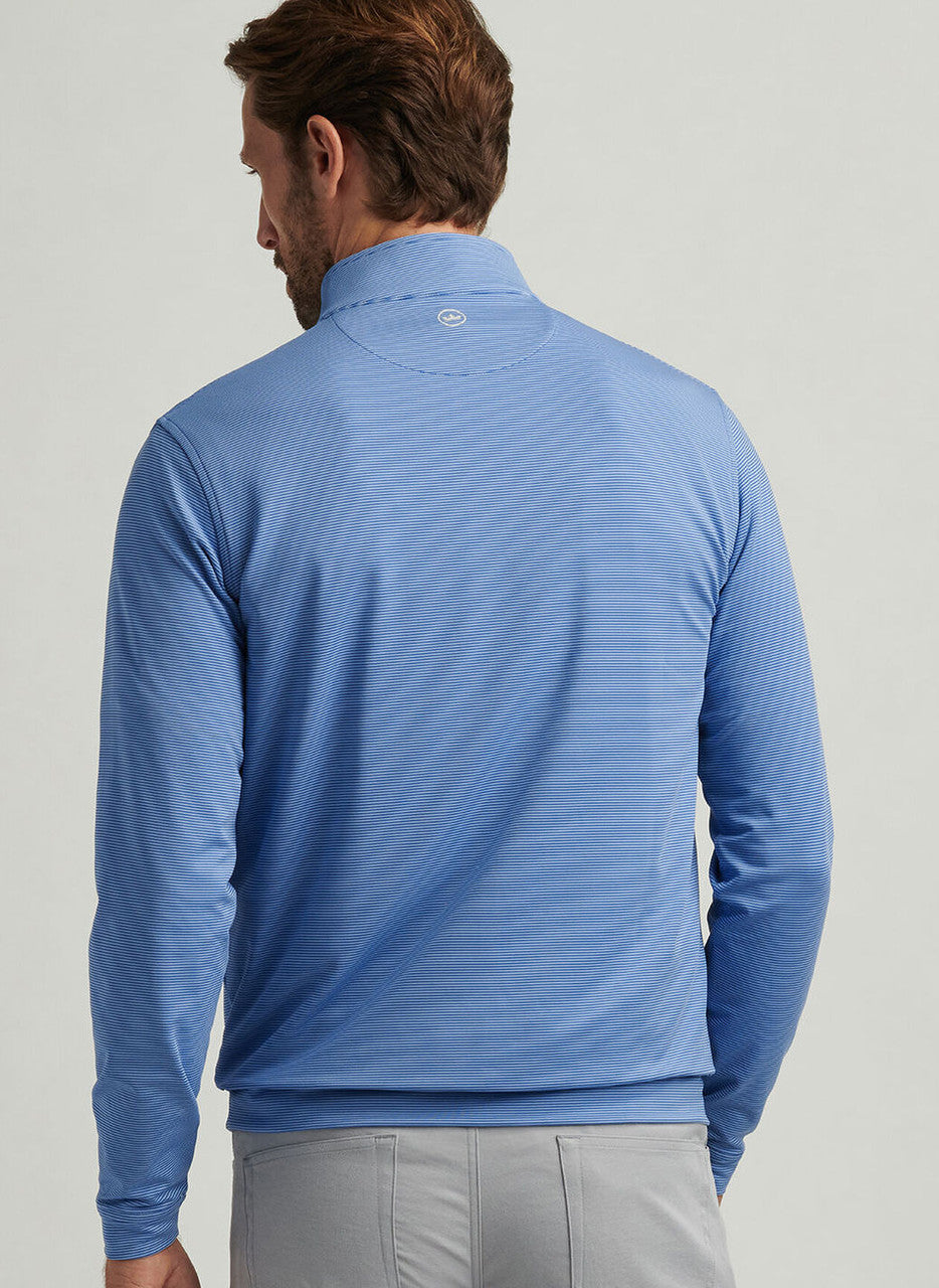 Peter Millar Perth Sugar Stripe Performance Quarter-Zip: Sailor Blue