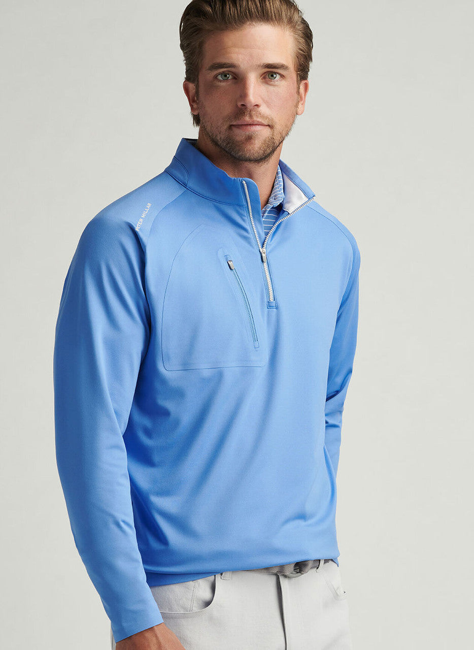 Peter Millar Verge Performance Quarter-Zip: Blue Sea