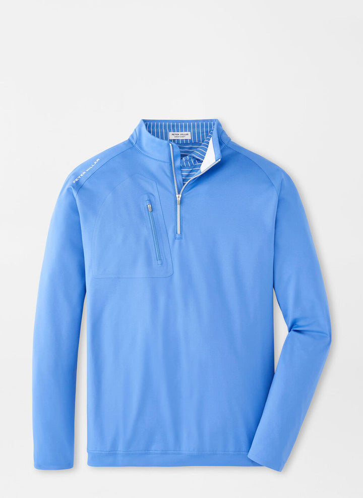 Peter Millar Verge Performance Quarter-Zip: Blue Sea