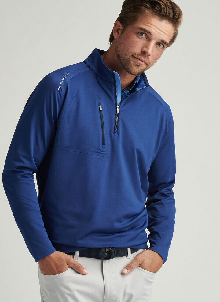 Peter Millar Verge Performance Quarter-Zip: Sport Navy