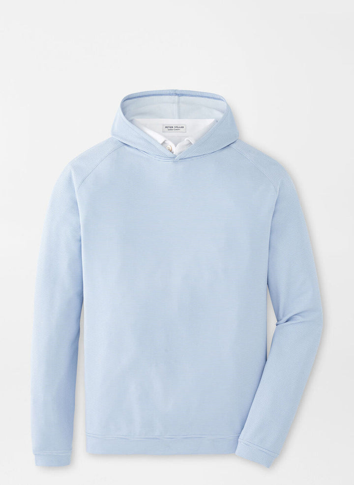 Peter Millar Pine Sugar Stripe Performance Hoodie: Blue Fade