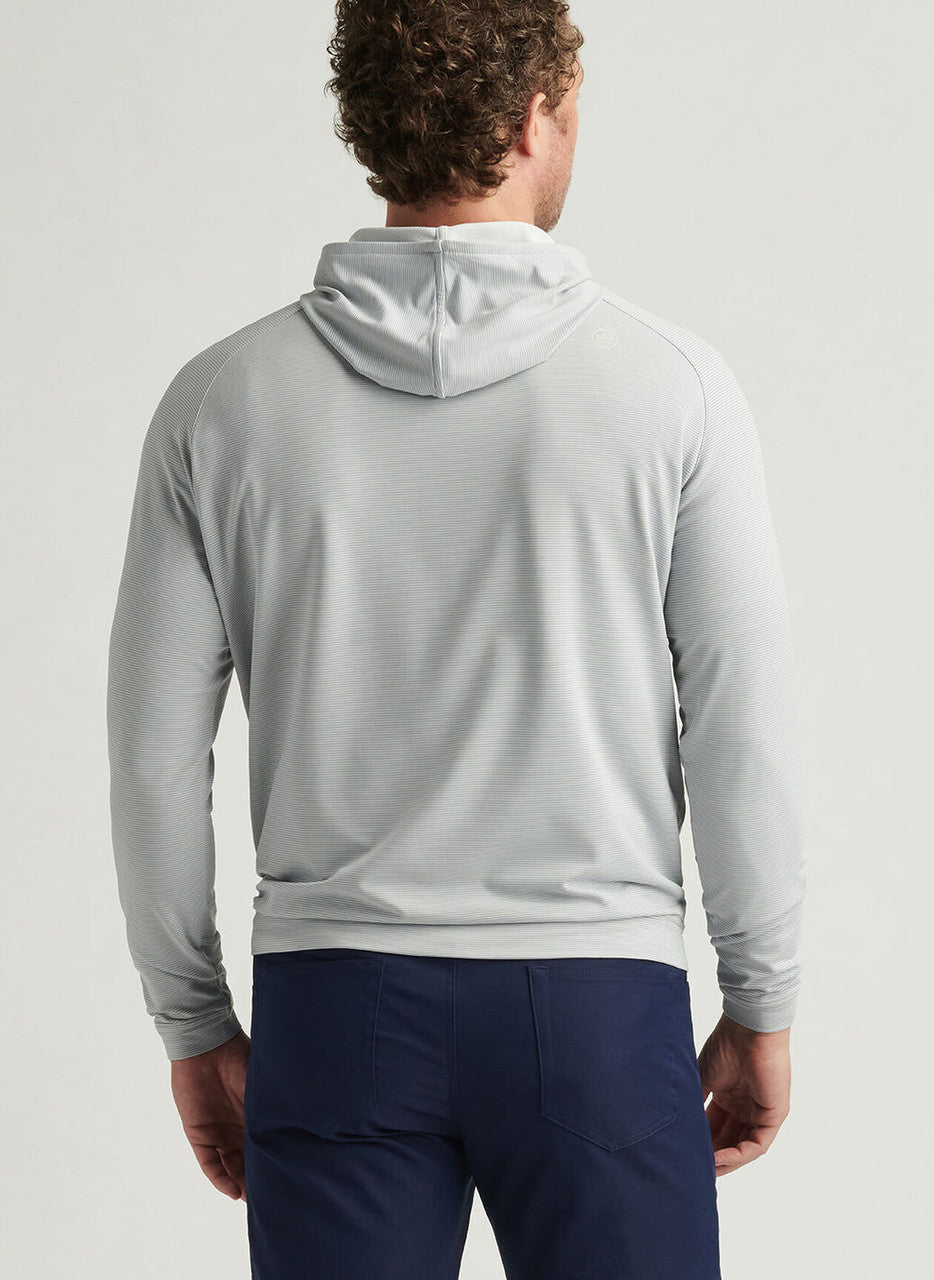 Peter Millar Pine Sugar Stripe Performance Hoodie: Gale Grey