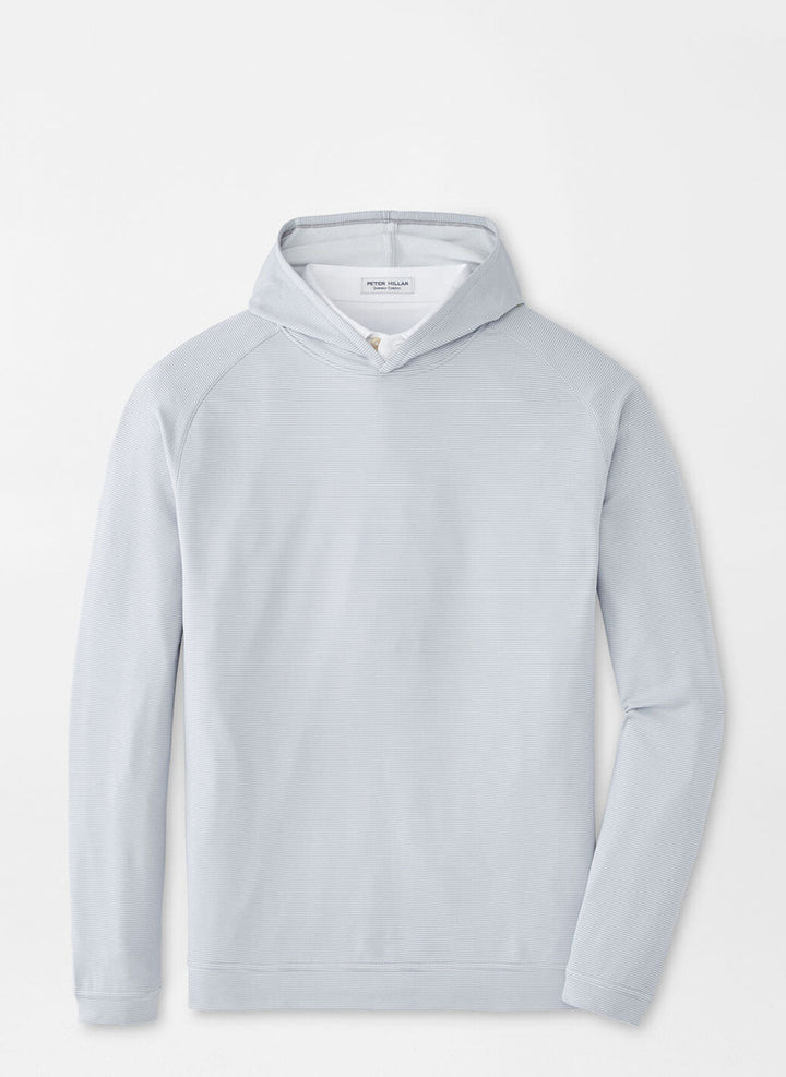 Peter Millar Pine Sugar Stripe Performance Hoodie: Gale Grey