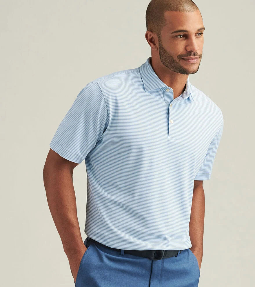 Peter Millar Grace Performance Mesh Polo: Pale Blue