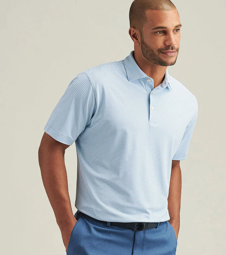 Peter Millar Grace Performance Mesh Polo: Pale Blue