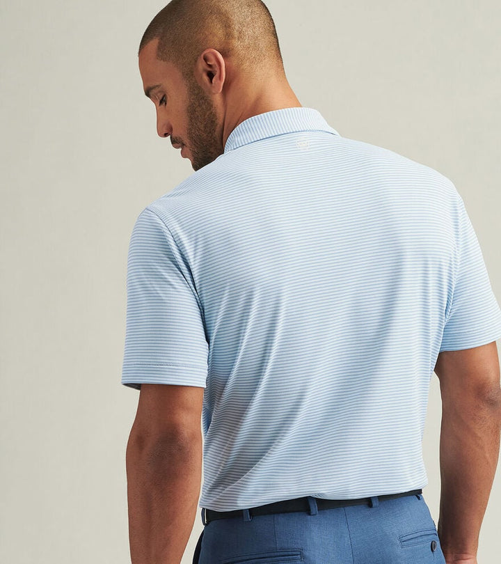 Peter Millar Grace Performance Mesh Polo: Pale Blue