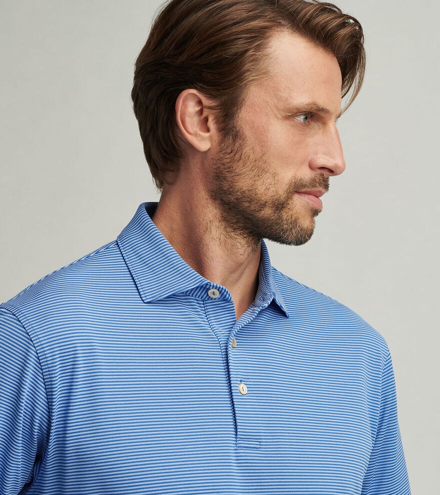 Peter Millar Candor Performance Mesh Polo: Sailor Blue