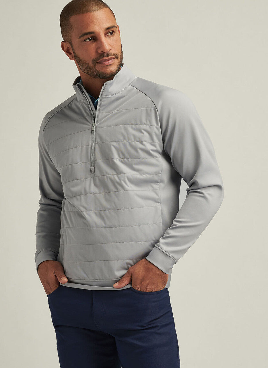 Peter Millar Weld Hybrid Half-Zip: Gale Grey