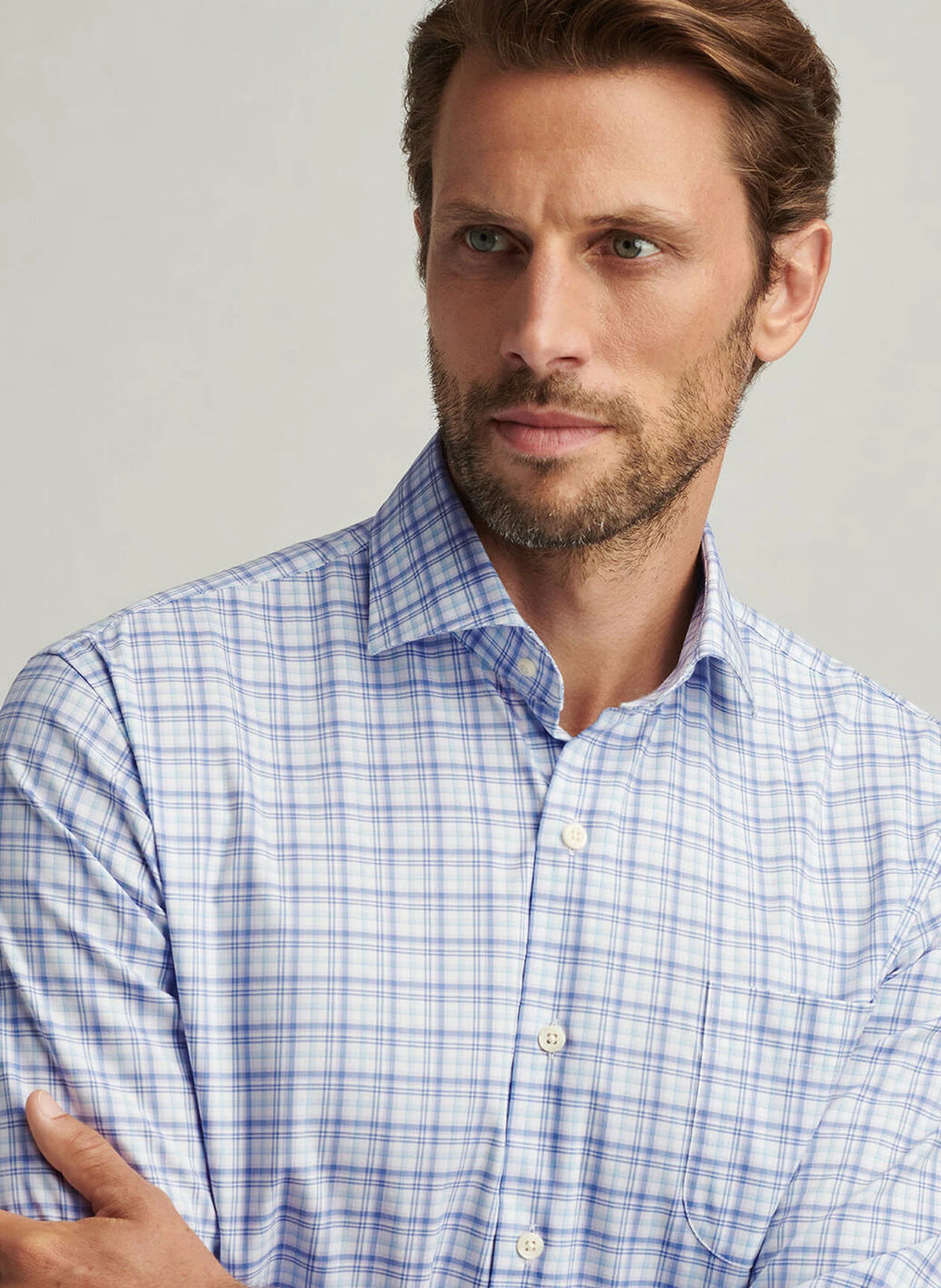 Peter Millar Garrow Crown Lite Cotton-Stretch Sport Shirt: Blue Freesia