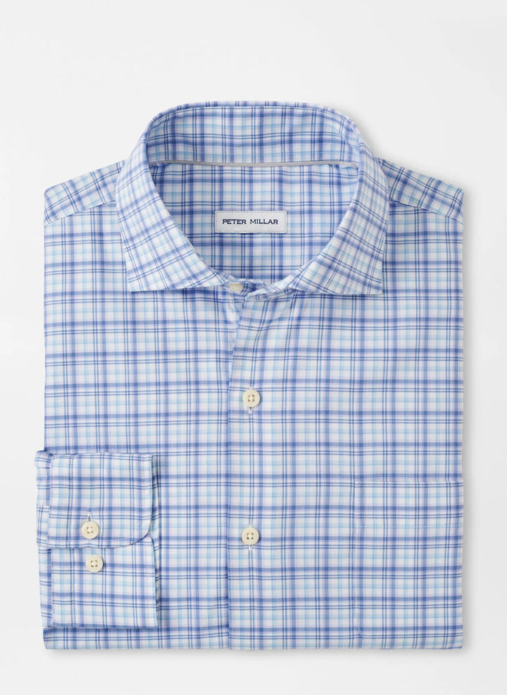 Peter Millar Garrow Crown Lite Cotton-Stretch Sport Shirt: Blue Freesia