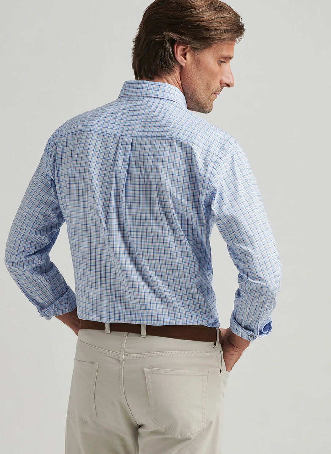 Peter Millar Albert Crown Lite Cotton-Stretch Sport Shirt: Blue Poppy