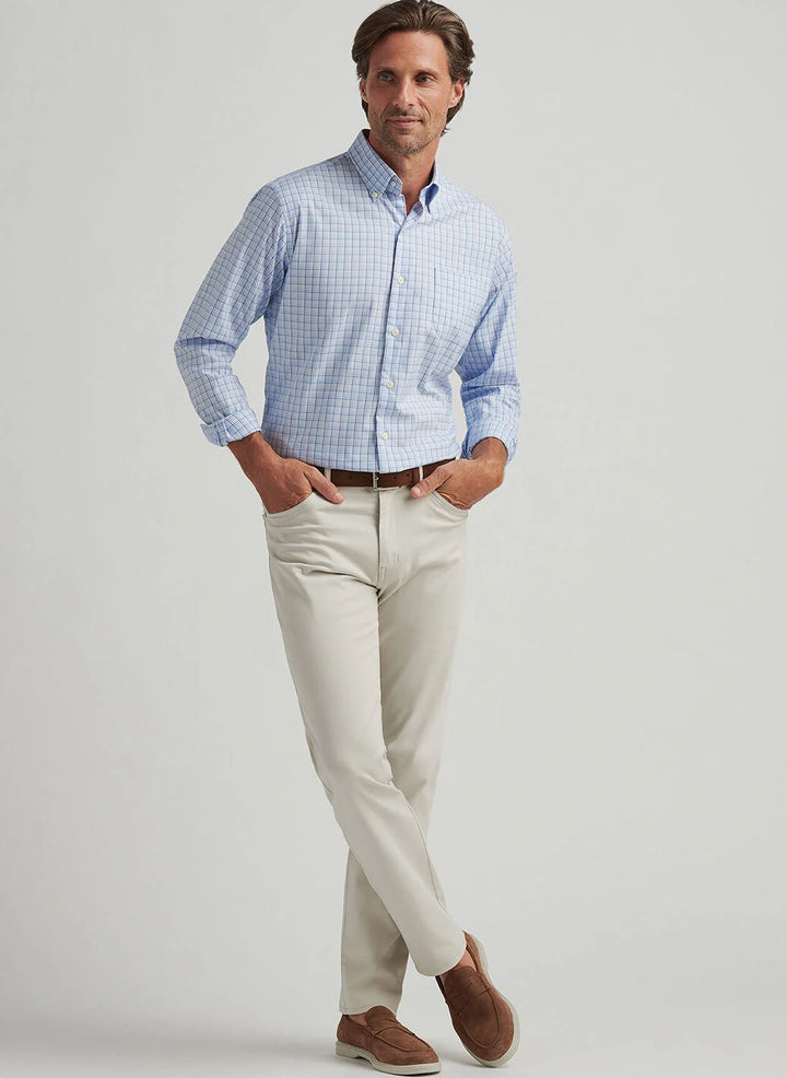 Peter Millar Albert Crown Lite Cotton-Stretch Sport Shirt: Blue Poppy