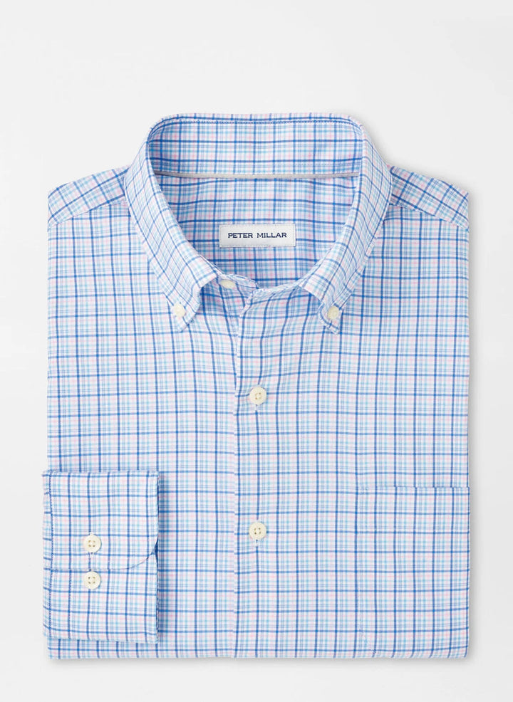 Peter Millar Albert Crown Lite Cotton-Stretch Sport Shirt: Blue Poppy