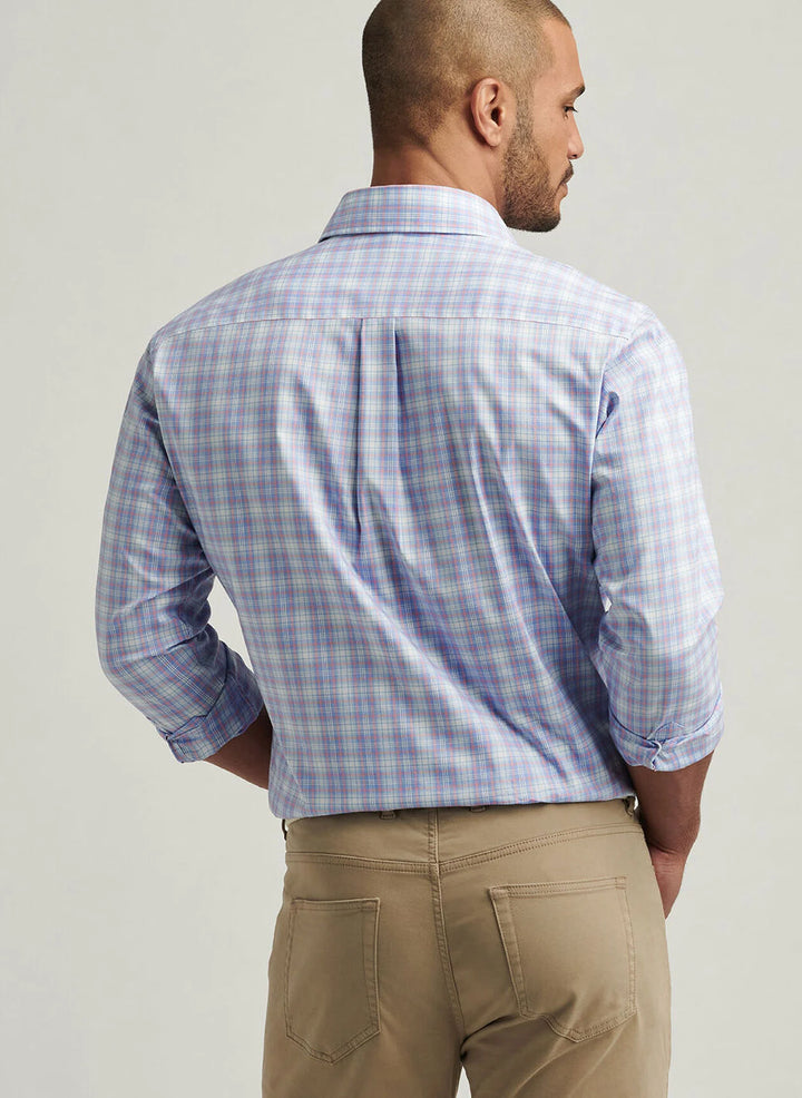 Peter Millar Windermere Crown Lite Cotton-Stretch Sport Shirt: Blue Poppy