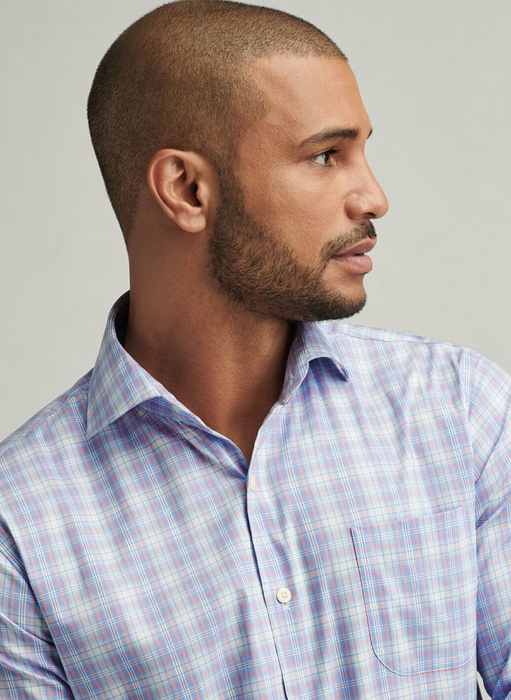 Peter Millar Windermere Crown Lite Cotton-Stretch Sport Shirt: Blue Poppy