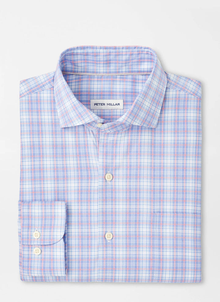 Peter Millar Windermere Crown Lite Cotton-Stretch Sport Shirt: Blue Poppy