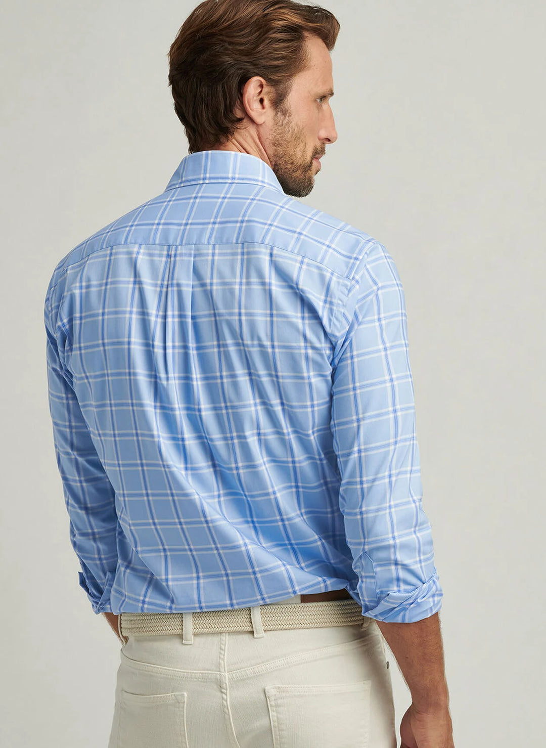 Peter Millar Ullswater Crown Lite Cotton-Stretch Sport Shirt: Cottage Blue