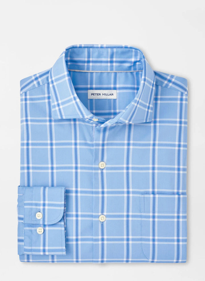 Peter Millar Ullswater Crown Lite Cotton-Stretch Sport Shirt: Cottage Blue
