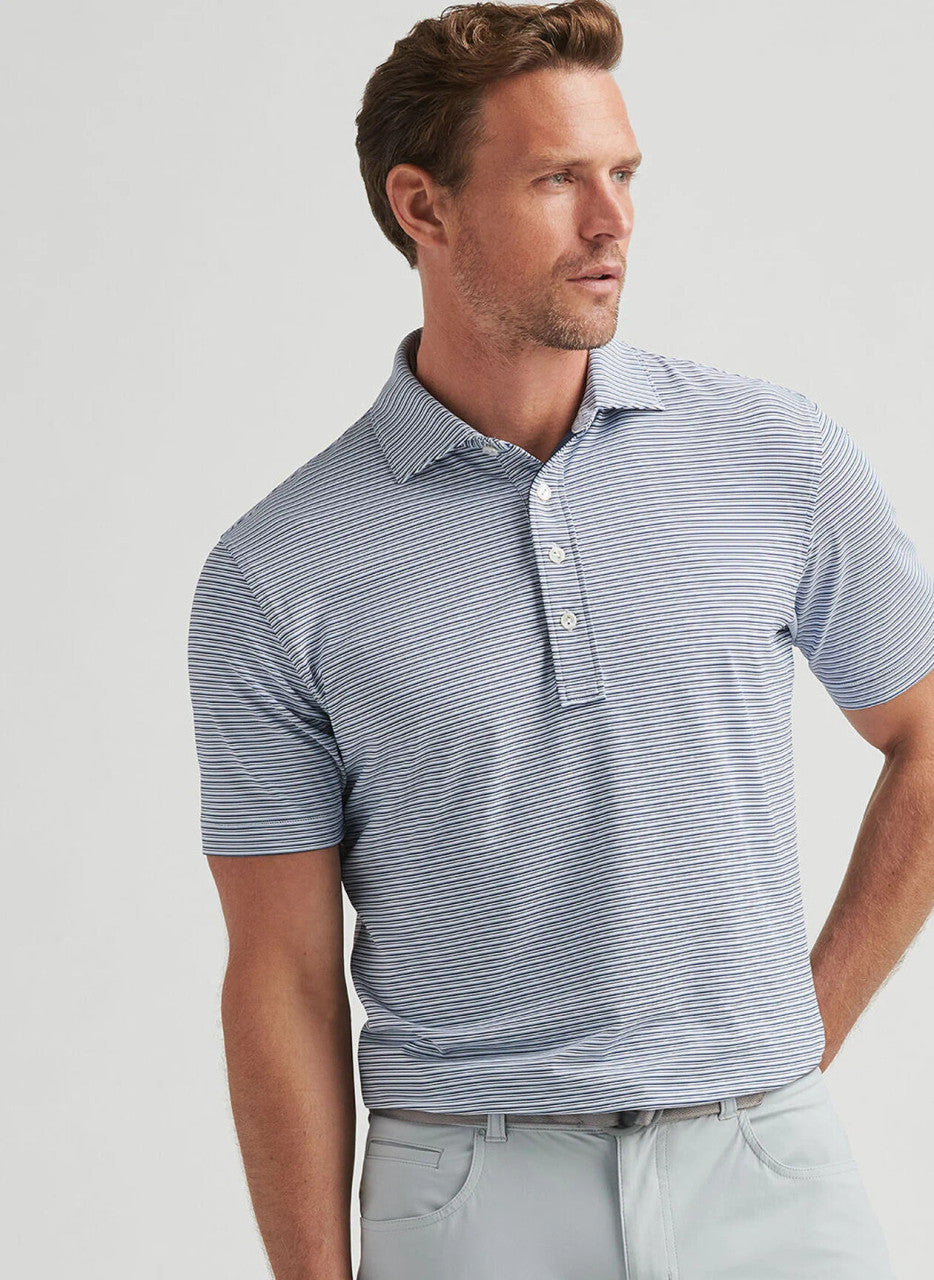 Peter Millar Crown Crafted Alto Performance Jersey Polo: White/Navy